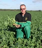 Ian Rudge with his Oilseed Rape crop